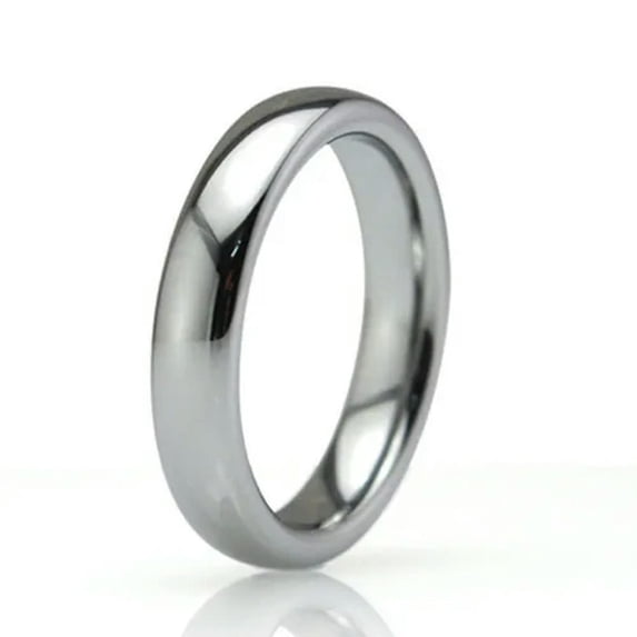 4mm Stainless Steel Men Womens Bands Silver Smooth Chain Necklace Ring Size 6-11