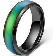 SOHINDEL 4mm Stainless Steel Mood Ring Emotion Temperature Color Changing Ring for Men Women Boys Girls Wedding Band