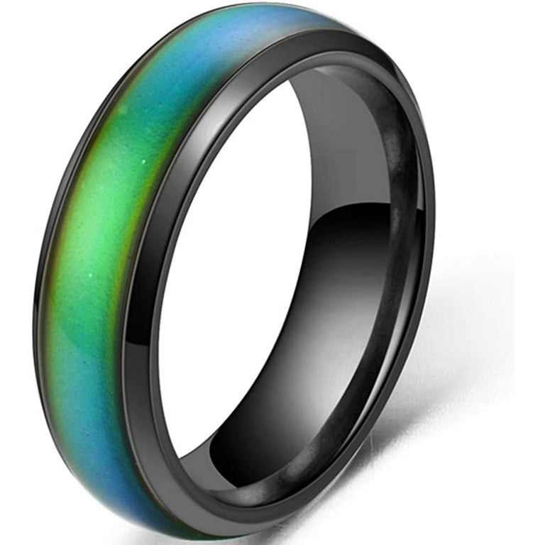 4mm Stainless Steel Mood Ring Emotion Temperature Color Changing Ring for  Men Women Boys Girls Wedding Band