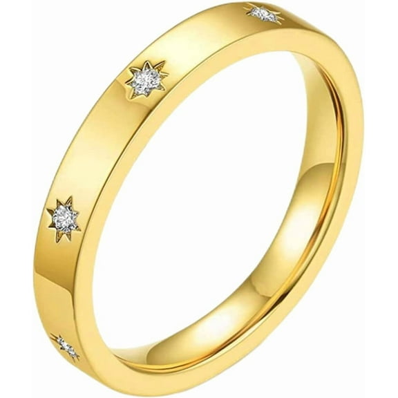 4mm Stainless Steel Stackable Eternity Style Wedding Band Statement Cocktail Party Ring