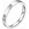 thumbnail image 1 of 4mm Stainless Steel Stackable Eternity Style Wedding Band Statement Cocktail Party Ring, 1 of 2
