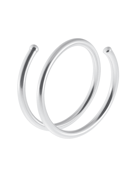 4mm 24GA SS Double Nose Ring Hoop Right Side Spiral Twist Seamless Single