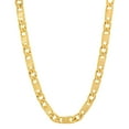 thumbnail image 1 of 4mm Textured 14k Yellow Gold Plated Flat Mariner Chain Necklace, 22 inches + Gift Box, 1 of 7