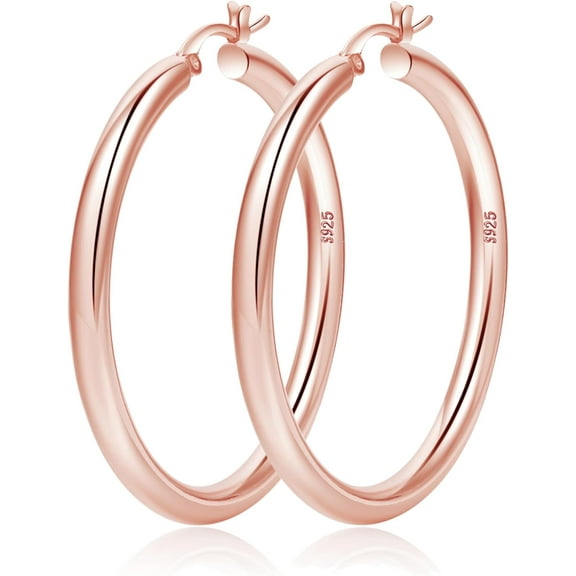 4mm Thick Gold Chunky Earrings Steling Silver Post Hoops Earrings For Women Hollow Tube Hoops Earrings Thick Gold Hoop Earrings Hypoallergenic Lightweight Gold Hoop Large Earrings 20/30/40/50/60MM