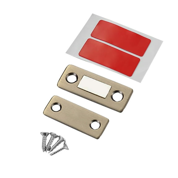4mm Thin Magnetic Sliding Door Catch | Stainless Steel Cabinet Door Magnet | Adhesive & Screw Mount | for Wardrobe, Kitchen, Drawer, Closet (1 Pack)