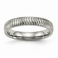 thumbnail image 1 of 4mm Titanium Polished Textured Ring - Size 9.5, 1 of 2