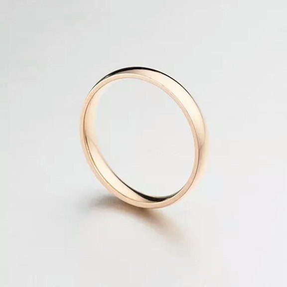 4mm Titanium Steel Men Women Bands Silver/Gold/Rose Gold/Black/Blue Couple Rings