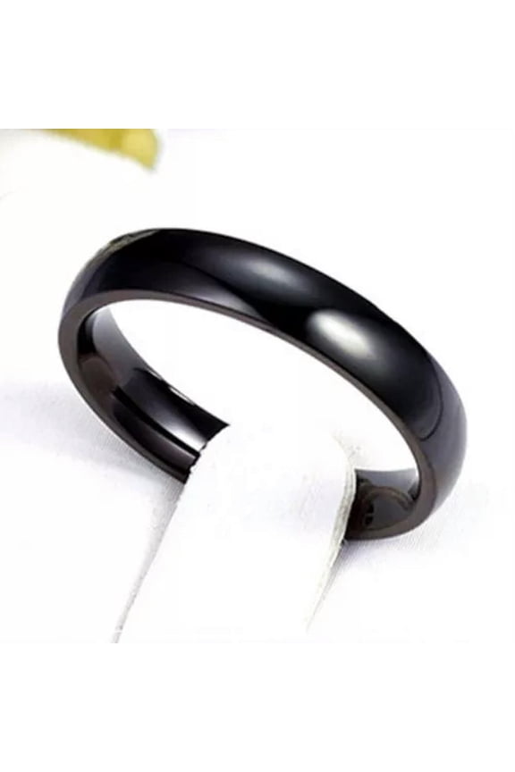 4mm Titanium Steel Men Women Bands Silver/Rose Gold/Black/Rainbow Ring Size 5-13