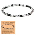 thumbnail image 1 of 4mm Tourmaline Quartz - Stone of Unbeatable - Handmade Yoga Stretch Elastic Bracelet Natural Healing Gemstone Stress Relief Crystal Jewelry Power Energy Gifts for Men and Women, 1 of 6
