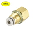 thumbnail image 1 of 4mm Tube to 1/8PT Female Thread, Bulkhead Push to Connect Fitting Copper 4Pcs, 1 of 5
