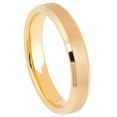 thumbnail image 1 of 4mm Tungsten Carbide BBrush Gold IP Plated Center & Shiny Beveled Edge Wedding band Ring for Men and Ladies, 1 of 6