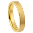 thumbnail image 1 of 4mm Tungsten Carbide BYello Gold IP Plated Brushed Polished Flat Pipe Wedding band Ring for Men and Ladies, 1 of 6