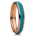 thumbnail image 1 of 4mm Turquoise Tungsten Ring,Rose Gold Tungsten Ring,Engagement Ring,4mm Wedding Ring,Anniversary Ring, 1 of 4
