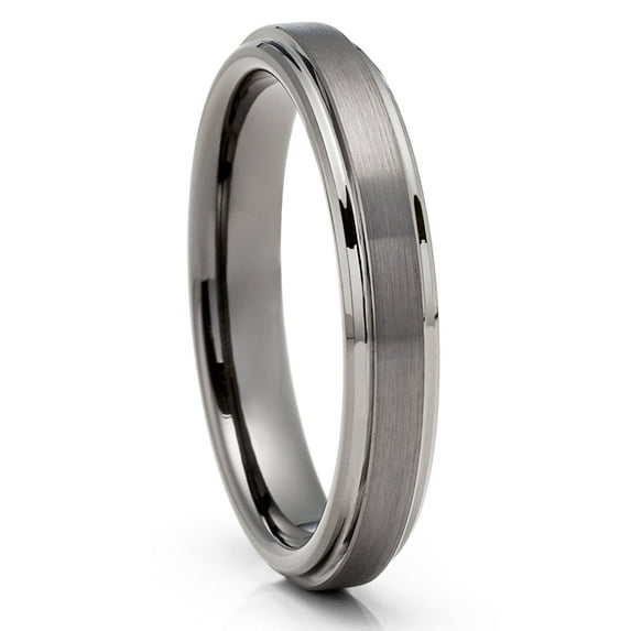 4mm Wedding Band,Tungsten Wedding Ring,Gunmetal Wedding Ring,Unisex Ring,Tungsten Carbide