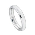thumbnail image 1 of 4mm White Titanium High Polish Classic Domed Wedding Band Ring For Men Or Ladies, 1 of 4