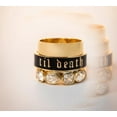 thumbnail image 1 of 4mm Wide Til Death Black Enamel Band Ring, Personalized Band, Anniversary and Wedding Ring, Promise Ring, Stacking Band -925 Sterling Silver, 1 of 5