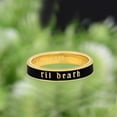 thumbnail image 1 of 4mm Wide Til Death Black Enamel Band Ring | Promise Ring | Anniversary Wedding Ring | Stacking Band | Gift for Her/Him - 925 Sterling Silver, 1 of 7