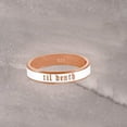 thumbnail image 1 of 4mm Wide Til Death White Enamel Band Ring, Promise Ring, Gift for Her, Gift for Him, Anniversary and Wedding Ring - 925 Sterling Silver, 1 of 3