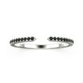 thumbnail image 1 of 4mm Width Open Design 0.22Ct Black Diamond Moissanite 18K White Gold Over Silver Wedding Band, 1 of 4