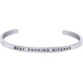 thumbnail image 1 of 4mm Width Stackable Stainless Steel Inspiration Encouragement Graduation Mantra Cuff Bangle Bracelet, 1 of 2