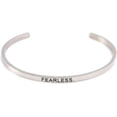 thumbnail image 1 of 4mm Width Stackable Stainless Steel Inspiration Encouragement Graduation Mantra Cuff Bangle Bracelet, 1 of 2