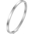thumbnail image 1 of 4mm Width Stainless Steel Classic Simple Plain Open Clasp Bangle Bracelet, 1 of 7