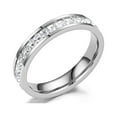 thumbnail image 1 of 4mm Women Titanium Eternity Ring Cubic Zirconia Anniversary Wedding Engagement Band Size 5-8 - 7, 1 of 6
