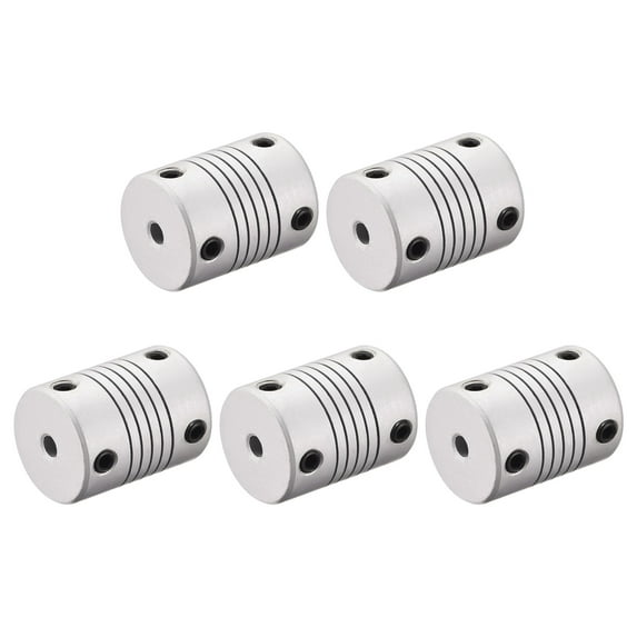 4mm to 6mm Aluminum Alloy Shaft Coupling Flexible Coupler Motor Connector Joint L25xD19 5pcs