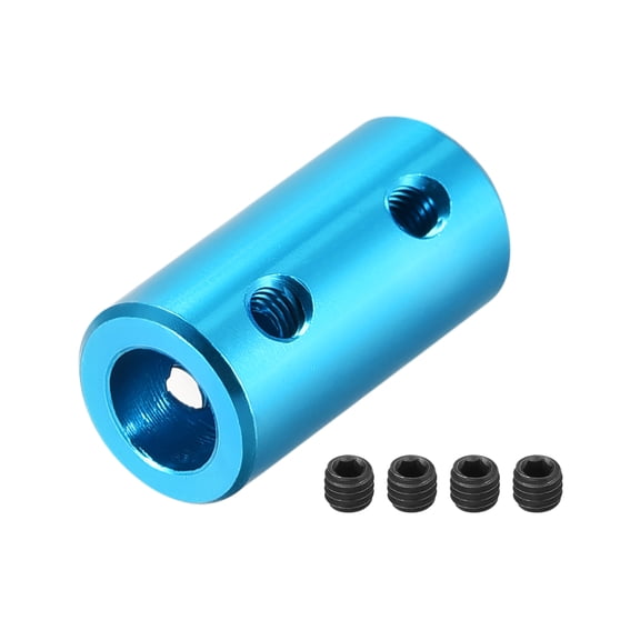 4mm to 6mm Bore Rigid Coupling 20mm Length 10mm Diameter Aluminum Alloy Shaft Couplers Connector Light Blue 4pcs