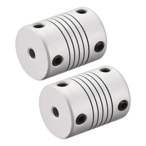 4mm to 8mm Aluminum Alloy Shaft Coupling Flexible Coupler Motor Connector Joint L25xD19 2pcs
