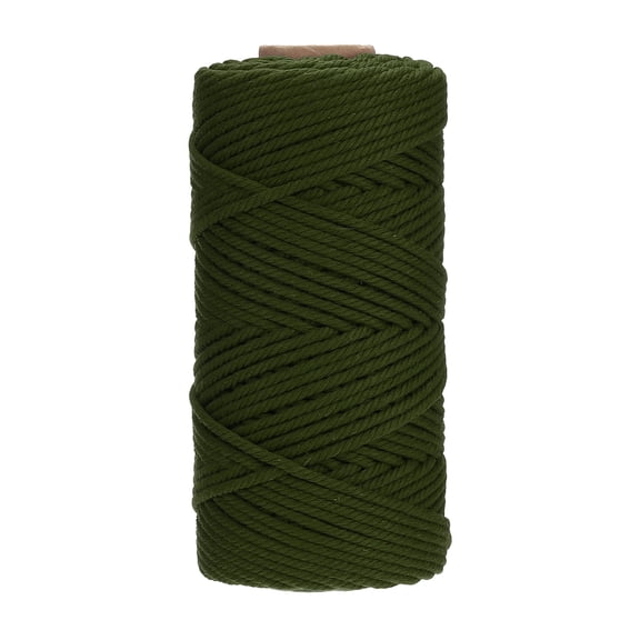 4mm x 109 Yard Macrame Cord Soft Cotton Colored Macrame Crafts Yarn, Army Green