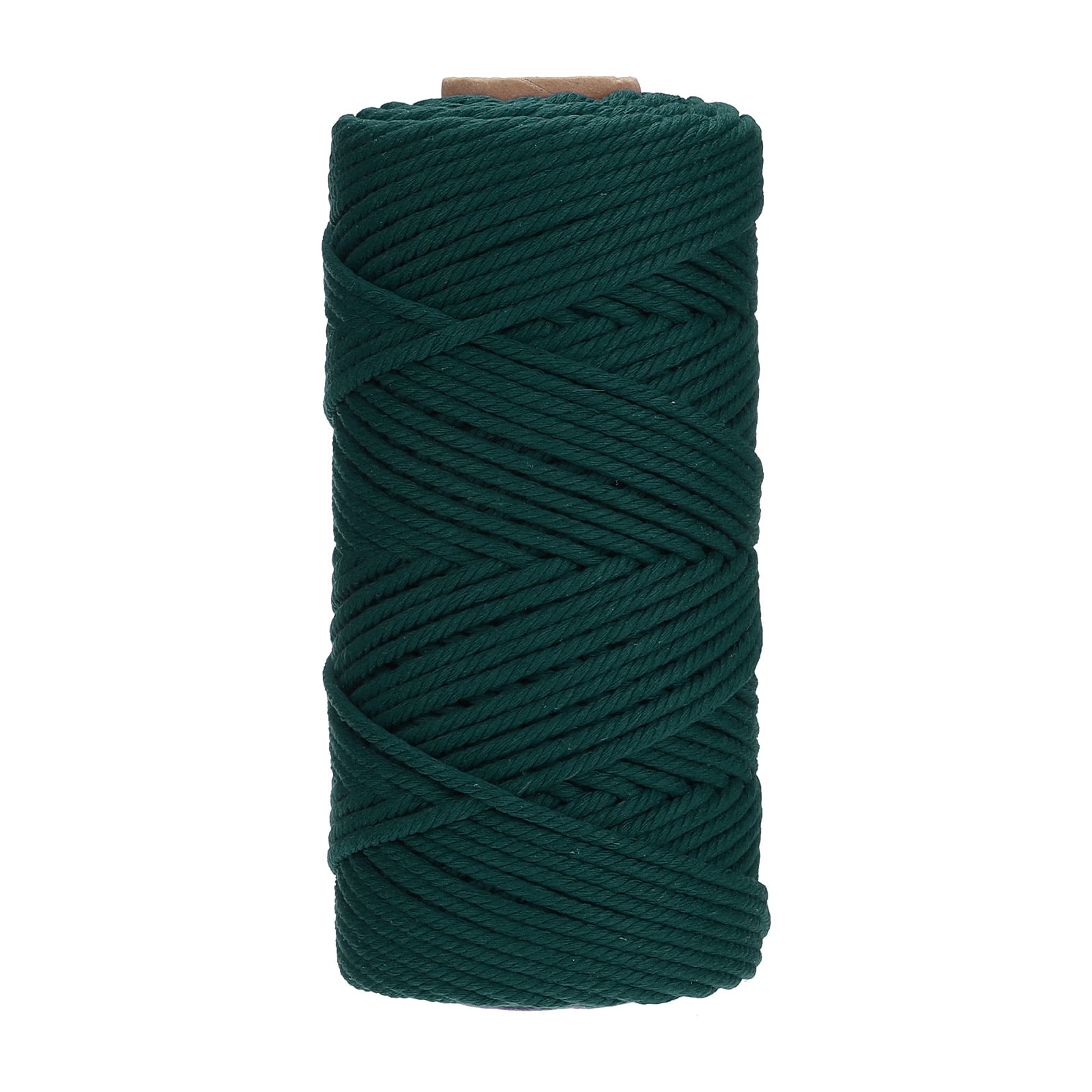 4mm x 109 Yard Macrame Cord Soft Cotton Colored Macrame Crafts Yarn, Dark Green