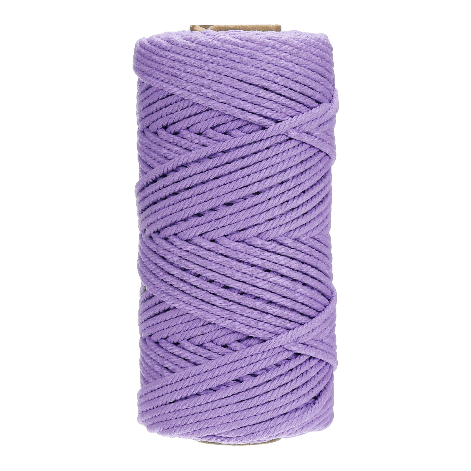 4mm x 109 Yard Macrame Cord Soft Cotton Colored Macrame Crafts Yarn, Light Purple