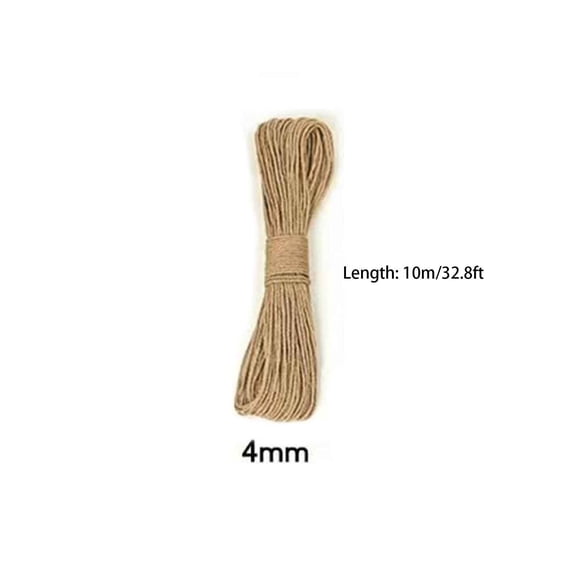 4mm x 10m Natural Brown Rope Handmade Crafting Cord for DIY Decoration Binding 1-Pack Sisal Twine