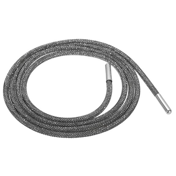 4mm x 120cm Rhinestone Tube Rope Bling Crystal String for DIY Sweaters Black Mesh White Diamonds