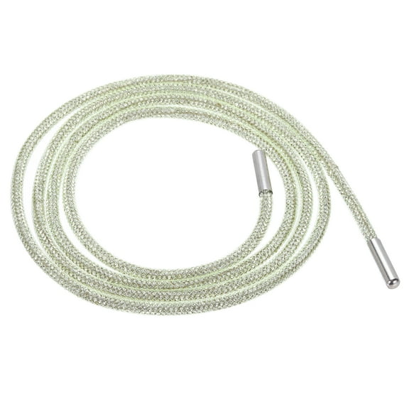 4mm x 120cm Rhinestone Tube Rope Bling Crystal String for DIY Sweaters Green Mesh White Diamonds