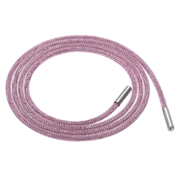 4mm x 120cm Rhinestone Tube Rope Bling Crystal String for DIY Sweaters Pink Mesh Pink Diamonds