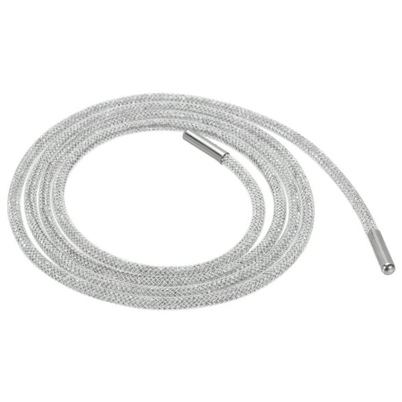 4mm x 120cm Rhinestone Tube Rope Bling Crystal String for DIY Sweaters White Mesh White Diamonds