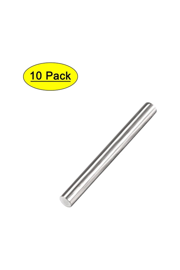 4mm x 25mm 304 Stainless Steel Solid Round Rod for DIY Craft - 10Pcs