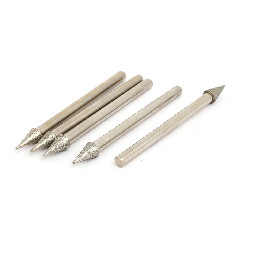 5-Pack Green Silicon Mounted Points - Tapered Grinding Bits, 2.35mm Shank, For Polishing & Shaping (4x12mm Head)