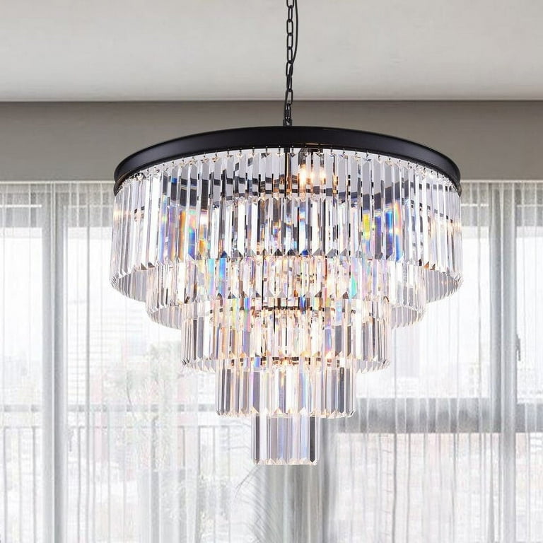 Tiered chandelier crystal deals