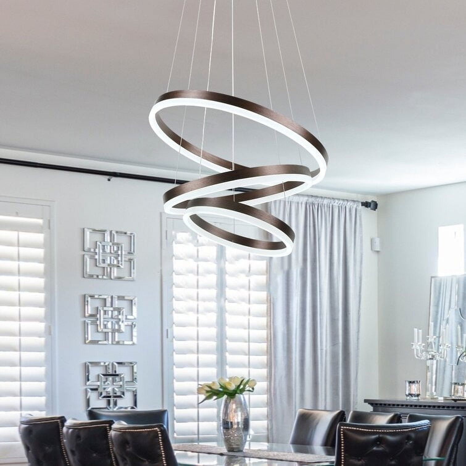 Maxax Brown 3-Light LED Modern Chandelier