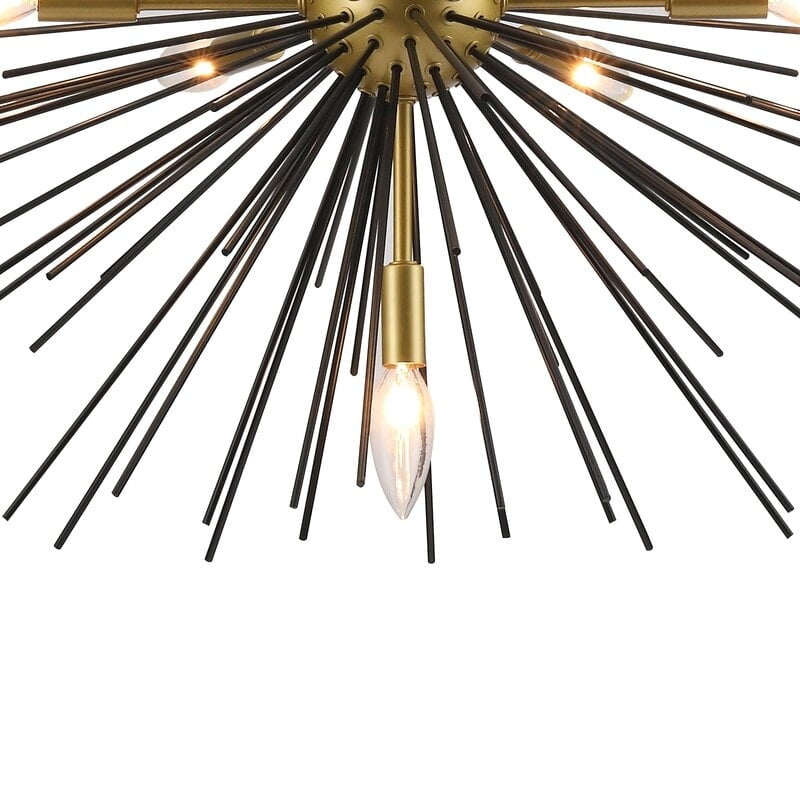 Maxax 7-Light Brass and Black Sputnik Sphere Chandelier