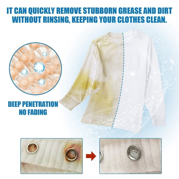 4oz All-in-One Clothes Stain Remover Dry Clean Spray, Enzymatic Laundry Stain Cleaner for Stubborn Stains