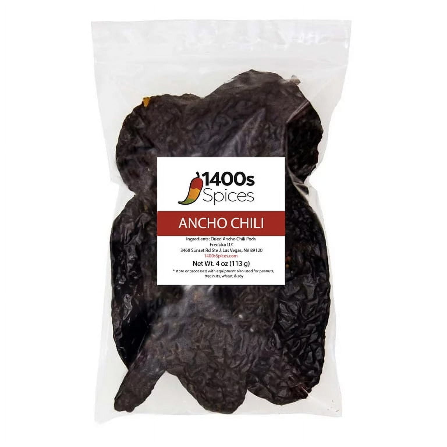 1400s Spices Ancho Dried Whole Chile Peppers, Mild Heat, Authentic