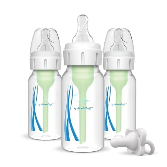 4oz Anti-Colic Narrow Bottle with Level 1 Slow Flow Nipple & Pacifier