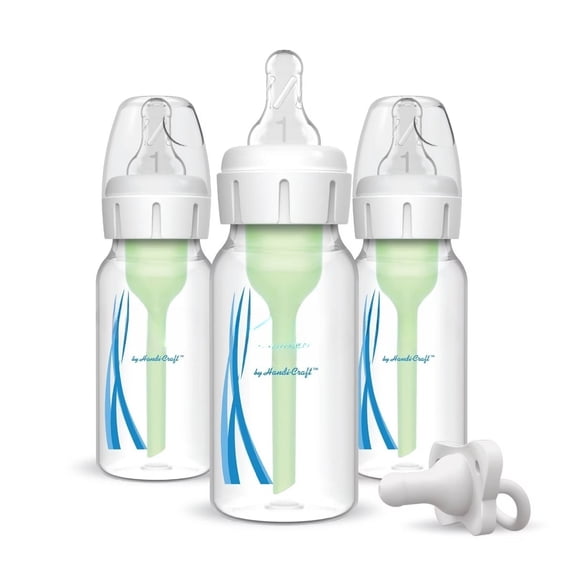 4oz Anti-Colic Narrow Bottle with Level 1 Slow Flow Nipple & Pacifier
