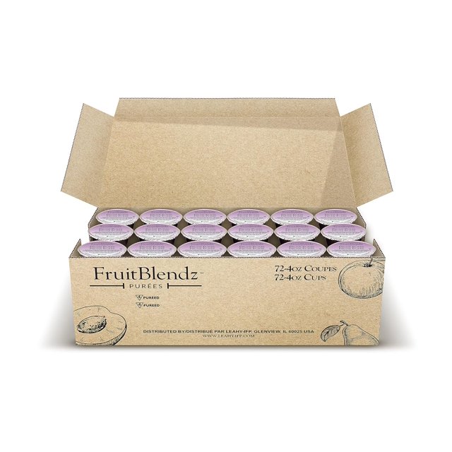4oz Fruit Puree Cups, 72 Count (Prune, IDDSI Level 4) Pureed Foods for