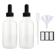Stella 4 oz Clear Glass Dropper Bottles with Leakproof, Funnel & Cap - 2 Pack