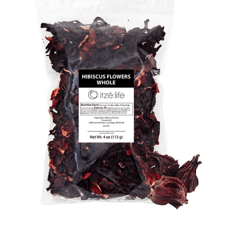 Itzé.Life Hibiscus Flowers Whole Loose-Leaf Tea 4oz, Flor de Jamaica
